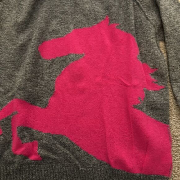 Brodie XS grey pink horse cashmere sweater - Picture 3 of 6